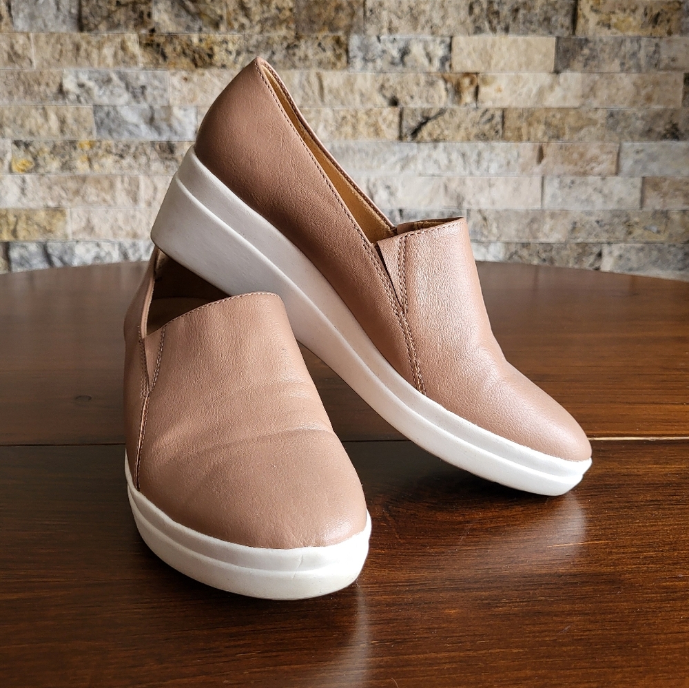 NWOT Naturalizer Nude Wedge Slip On Heels size 7.5